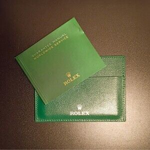 Rolex Green Guarantee Manual Worldwide Booklet And Card Holder Authentic